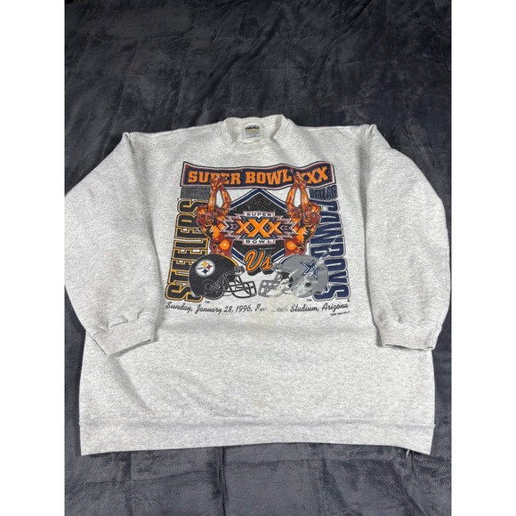 Tultex Other - Vintage 1996 Super Bowl XXX Tultex Sweatshirt Mens XL Steelers vs Cowboys Gray
